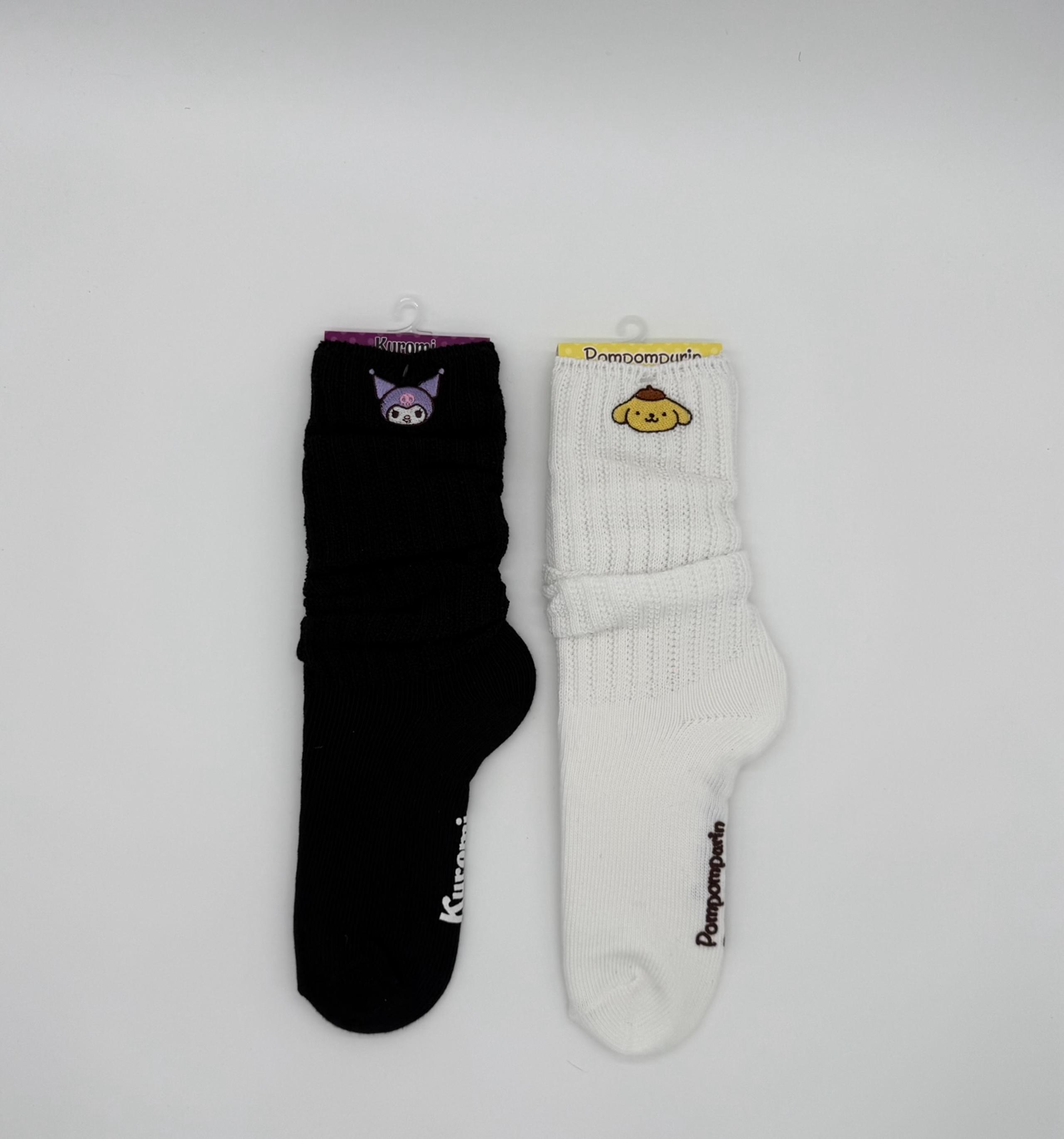 Sanrio Kuromi and Pompompurin Women's Socks Loose Socks White/Black Japan