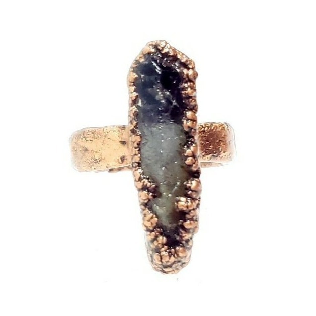 Quartz copper crystal Ring