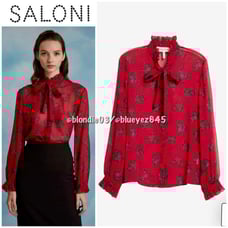 Saloni “Emile” polka dot fil coupe top US4/UK8