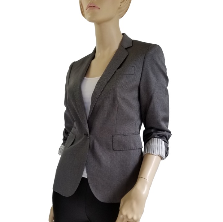 Massimo Dutti SLIM FIT GREY SUIT BLAZER