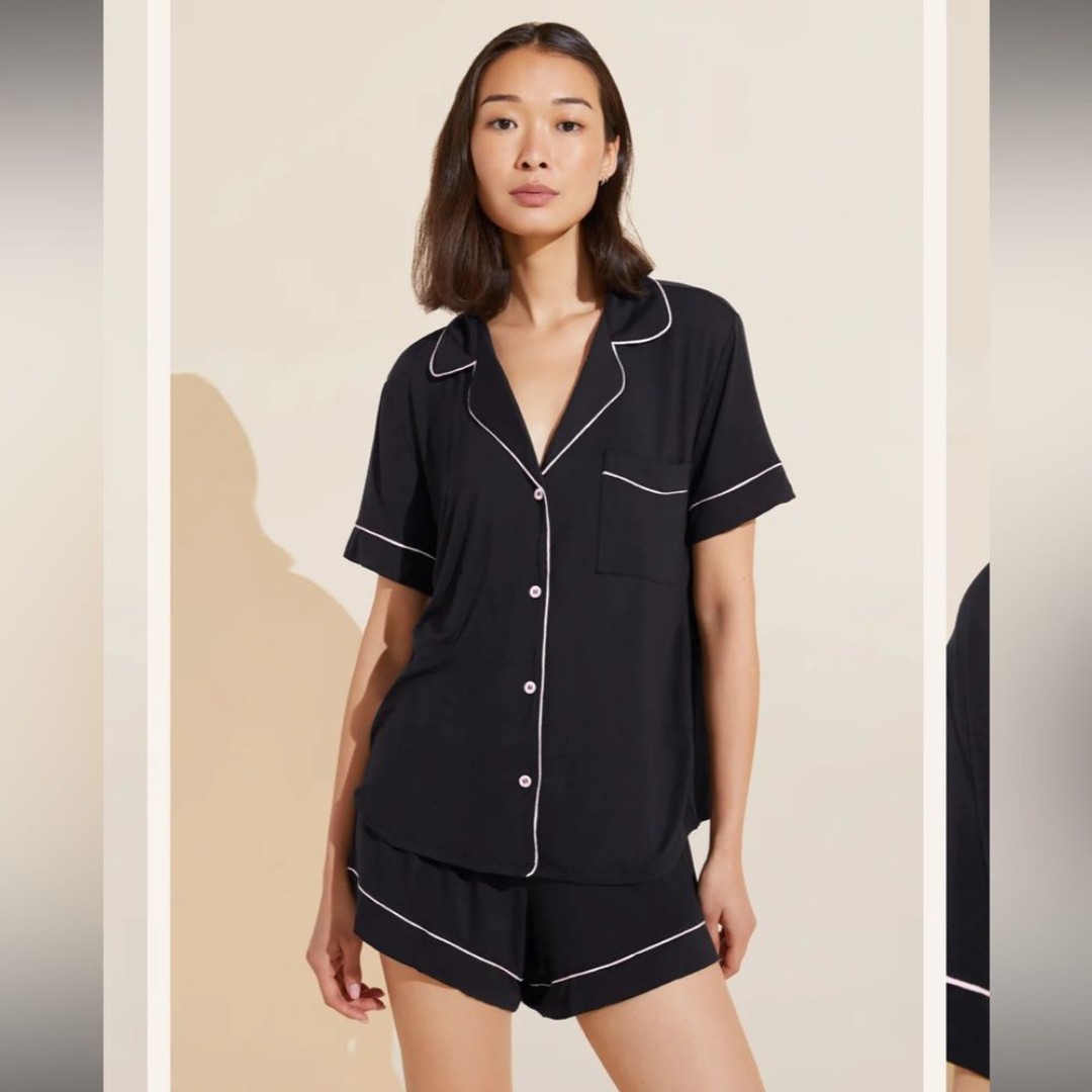 New Eberjey Gisele Tencel Modal Relaxed Short PJ Set Pajamas