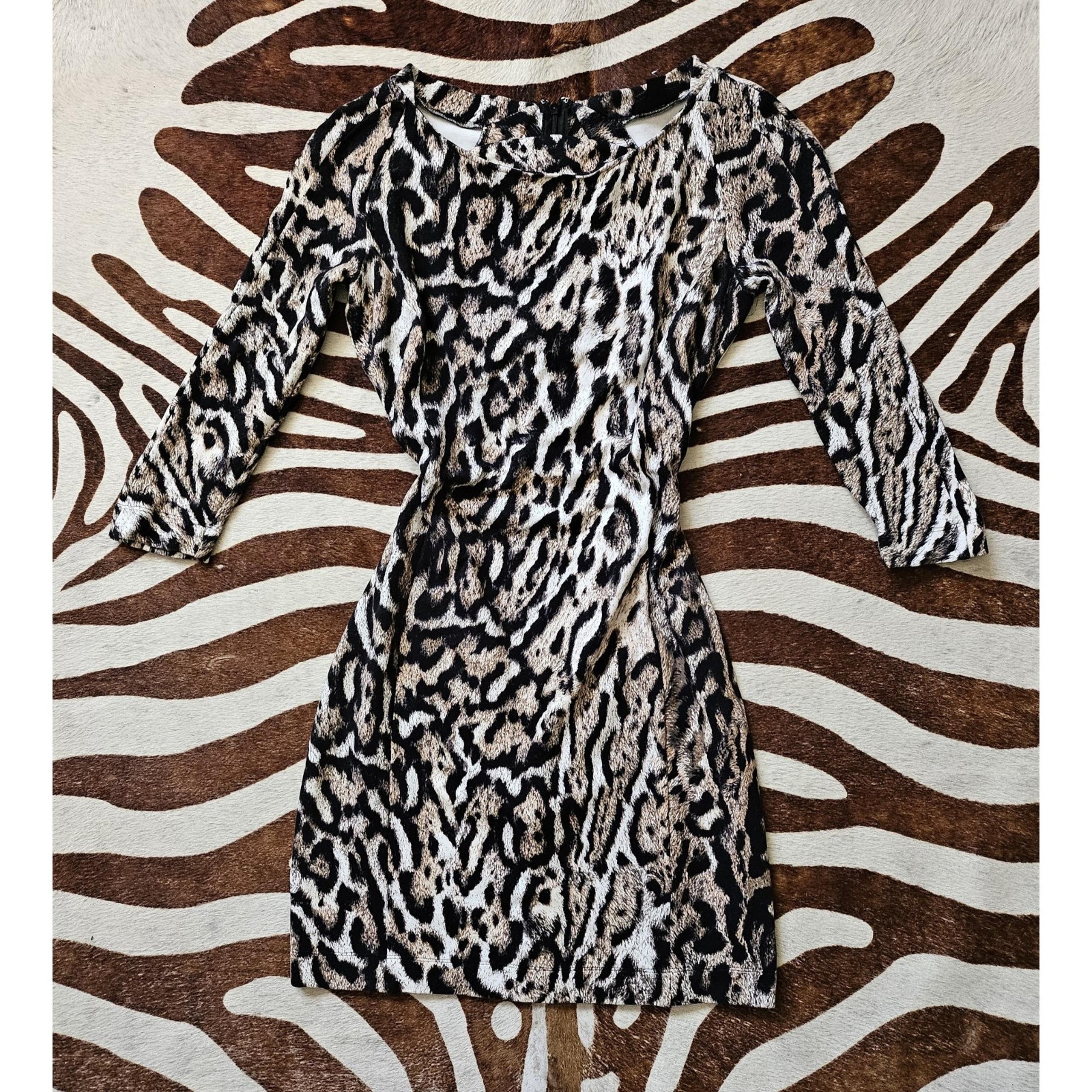 Just Cavalli Animal Print Midi Dress Open Back Size S