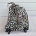Global Tour Rolling Weekend Duffle Travel Bag Luggage Animal Print Leopard Brown