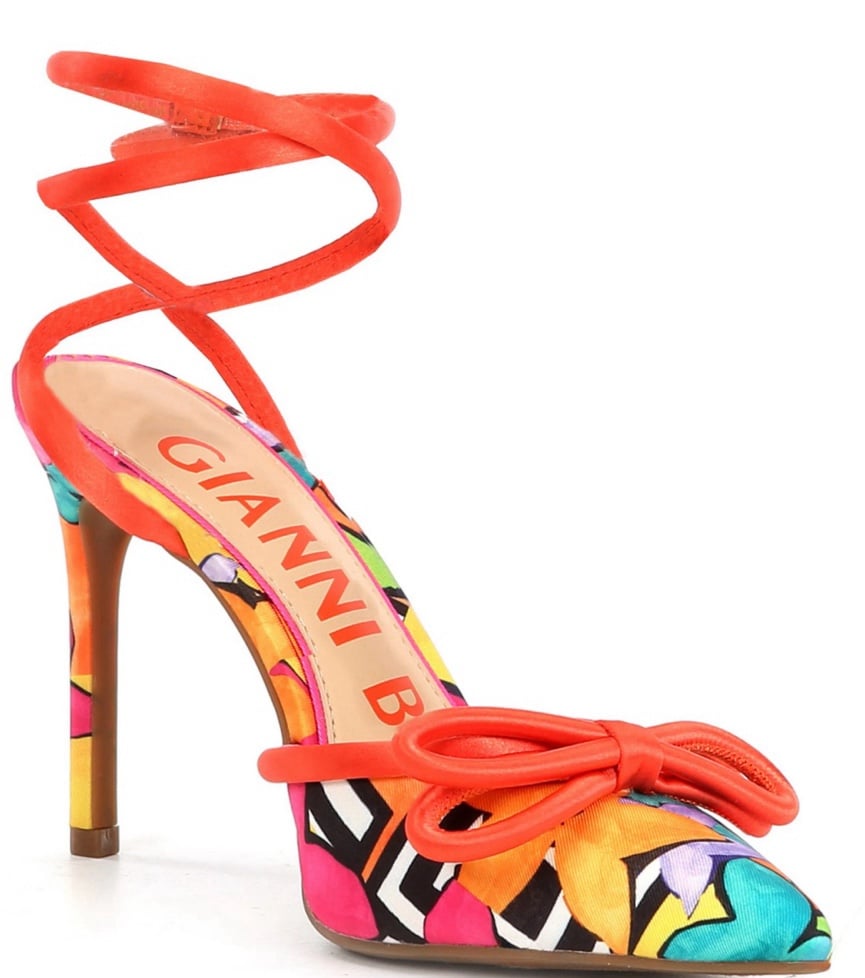 Taylinn Satin Floral Heels