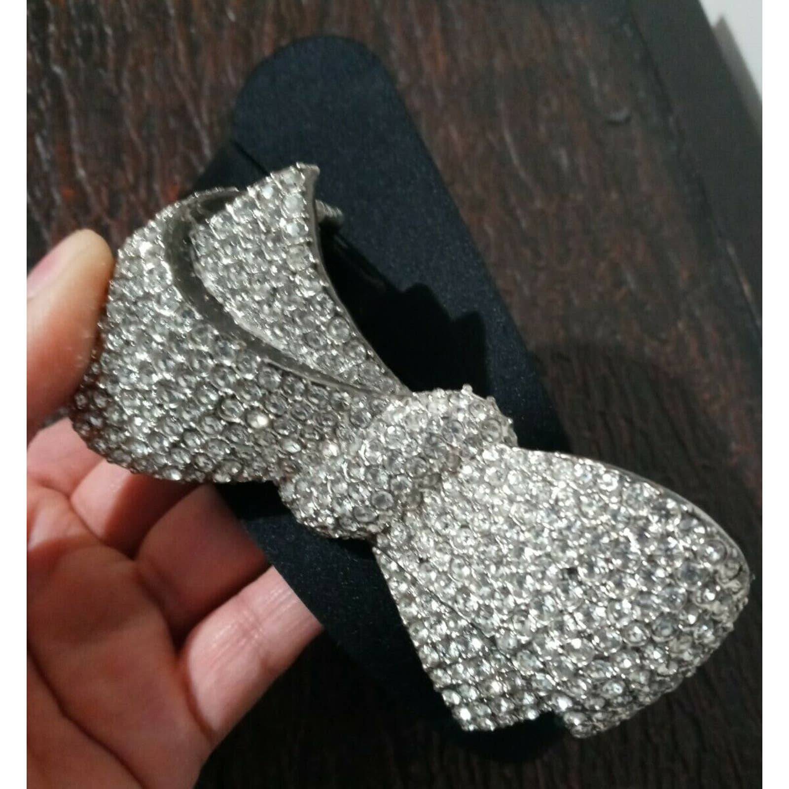 Vern O’Hara Bow Metal Rhinestone Buckle and Belt Women's Size XL