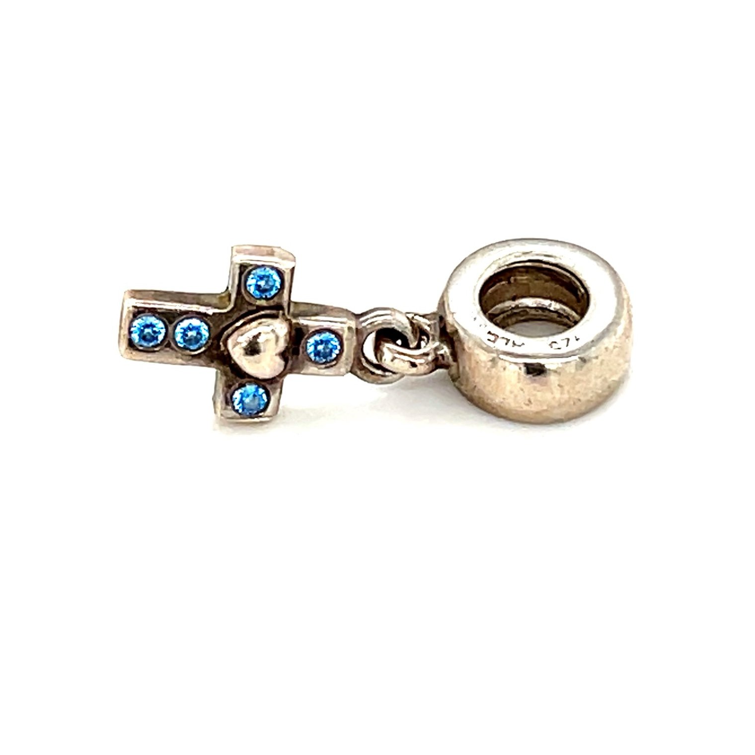 Pandora Blue Stones Cz Cross Dangle Charm