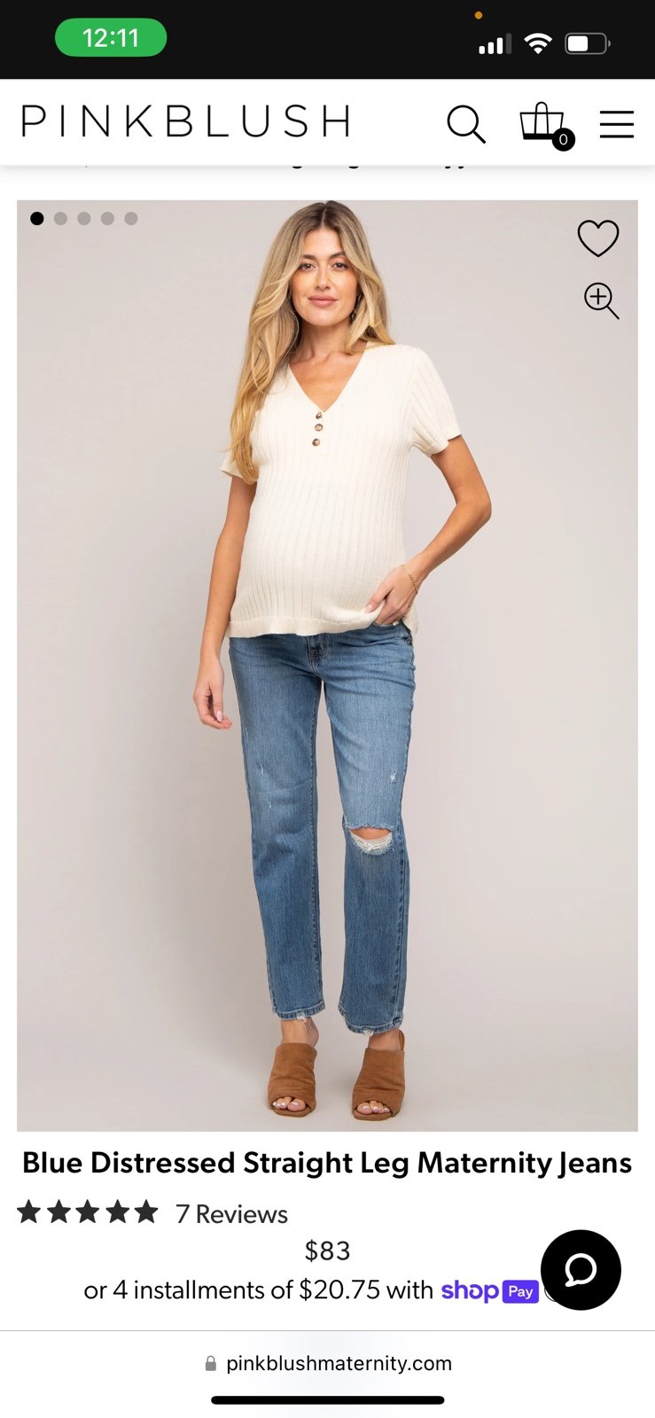 Pink Blush Maternity Jeans