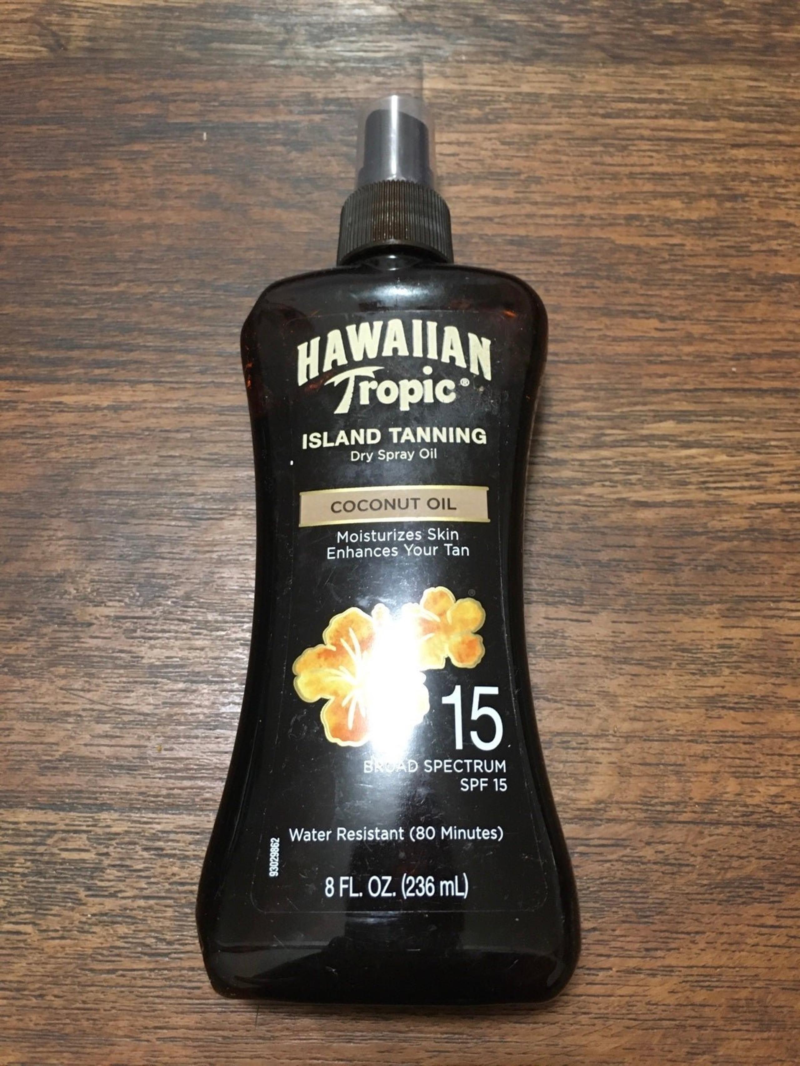 Hawaiian Tropic Island Tanning Coconut Oil Dry Pump Spray SPF 15 8 fl oz / 236ml