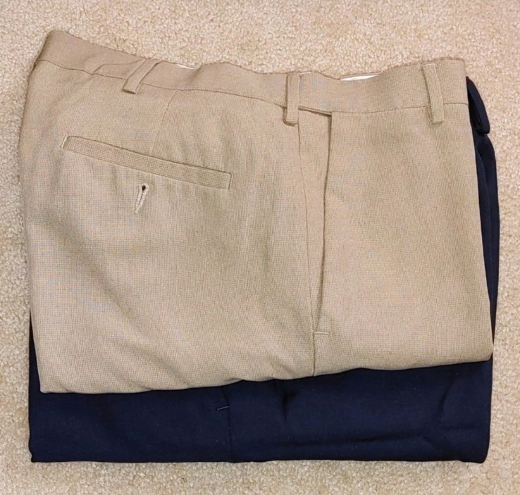 2 pair Haggar comfort stretch waistband pants