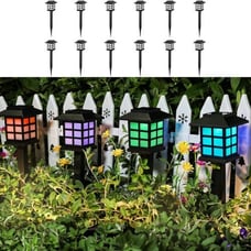 14.5 Solar Garden Lights Outdoor Landscape LED Light Pathway, Waterproof 12 Pcs