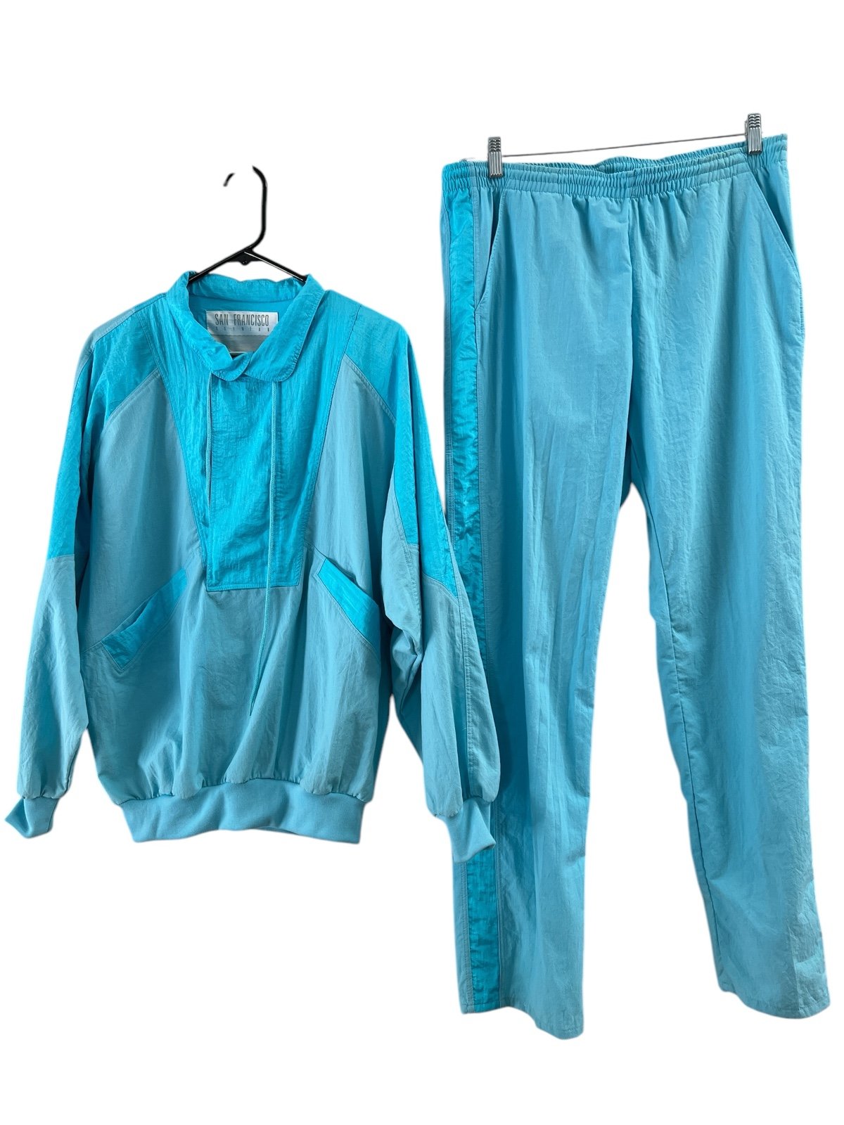 Vintage track suit Tiffany blue long sleeve jacket and sweat pant set