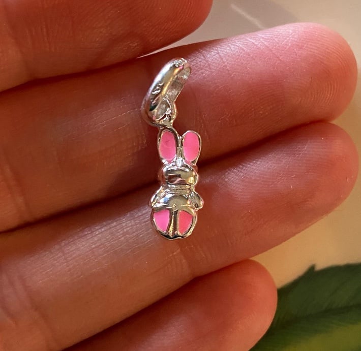 Pendant Links of London Easter Bunny charm enamel and sterling silver rare