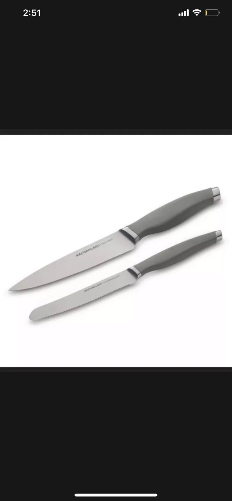 Racheal Ray 2pc Stainless Steel Utility Knife Set Gray