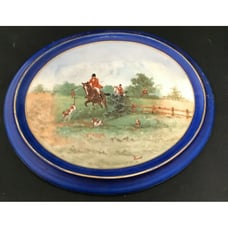Antique Hand Painted Porcelain Plaque Plate JBH Czechoslovakia