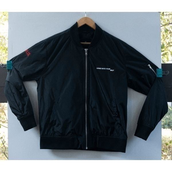 Netflix Living With Your Self 2019 Film Crew Promo Bomber Jacket Black Size M