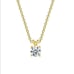18K Gold Womens 1ct Solitaire Diamond Necklace 18 Sterling Silver New Jewelry