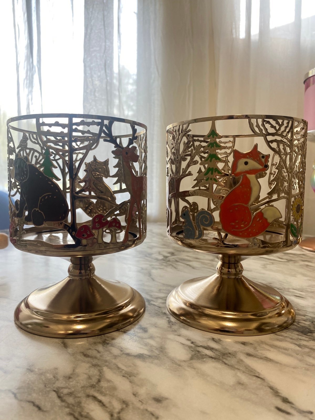 Bear fox candle holders
