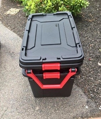 Sterilite 40 Gallon Wheeled Industrial Tote Plastic, Black, Set of 2