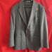 Stafford Options Lambs Wool Sport Coat Suede Elbows USA Blue/gray Tweed 44L