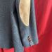 Stafford Options Lambs Wool Sport Coat Suede Elbows USA Blue/gray Tweed 44L