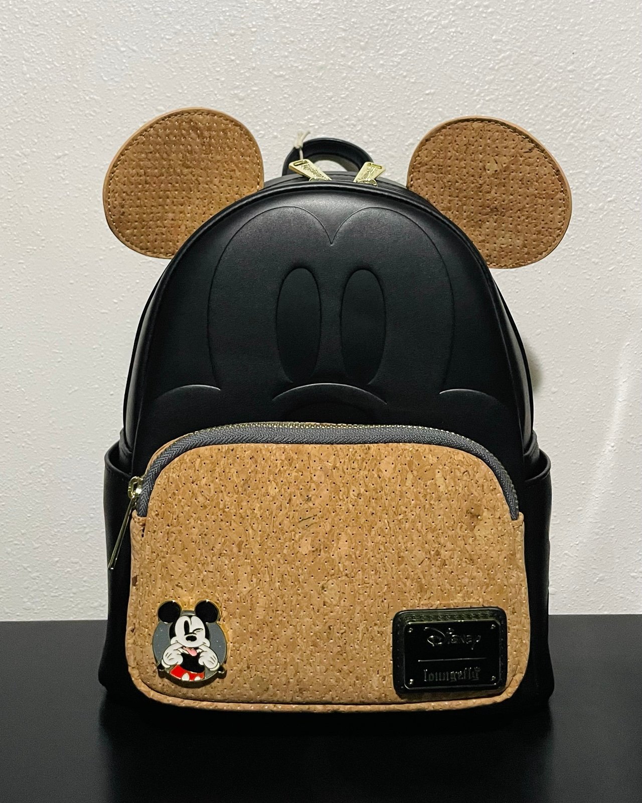 Loungefly Disney Mickey Mouse Cork Ears Pin Display Mini Backpack