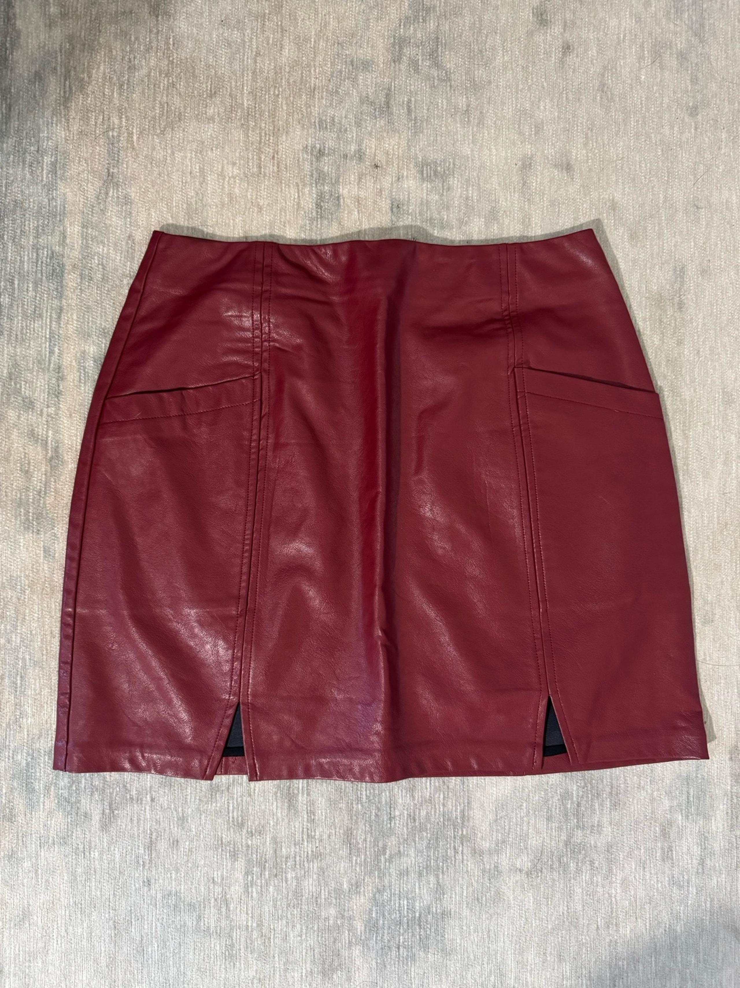 Minkpink Sz S Vegan Leather Red Mini Skirt