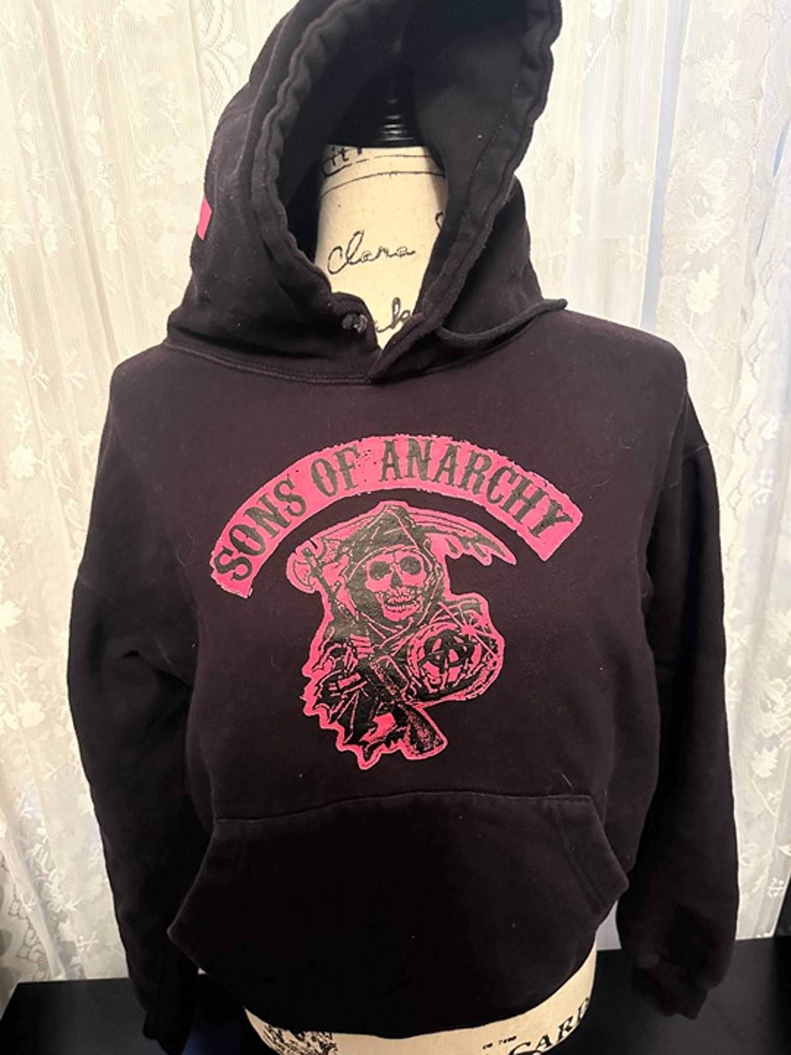 Custom Sons of Anarchy Hoodie Black Pink Graphic SOA Sweatshirt Size