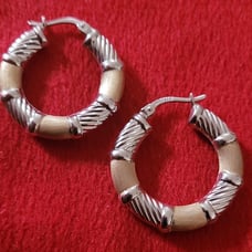 Elegant hoop earrings 14k gold solid