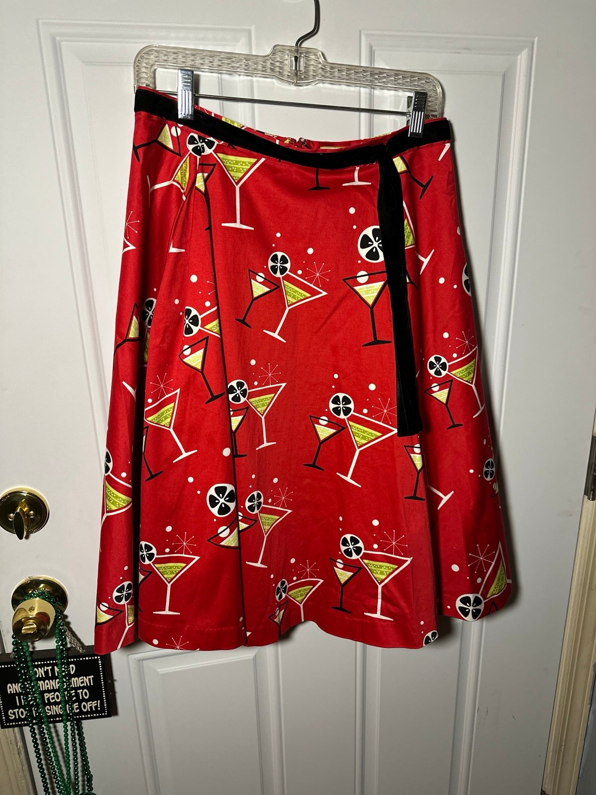 Becky and Max Red martini A line Skirt