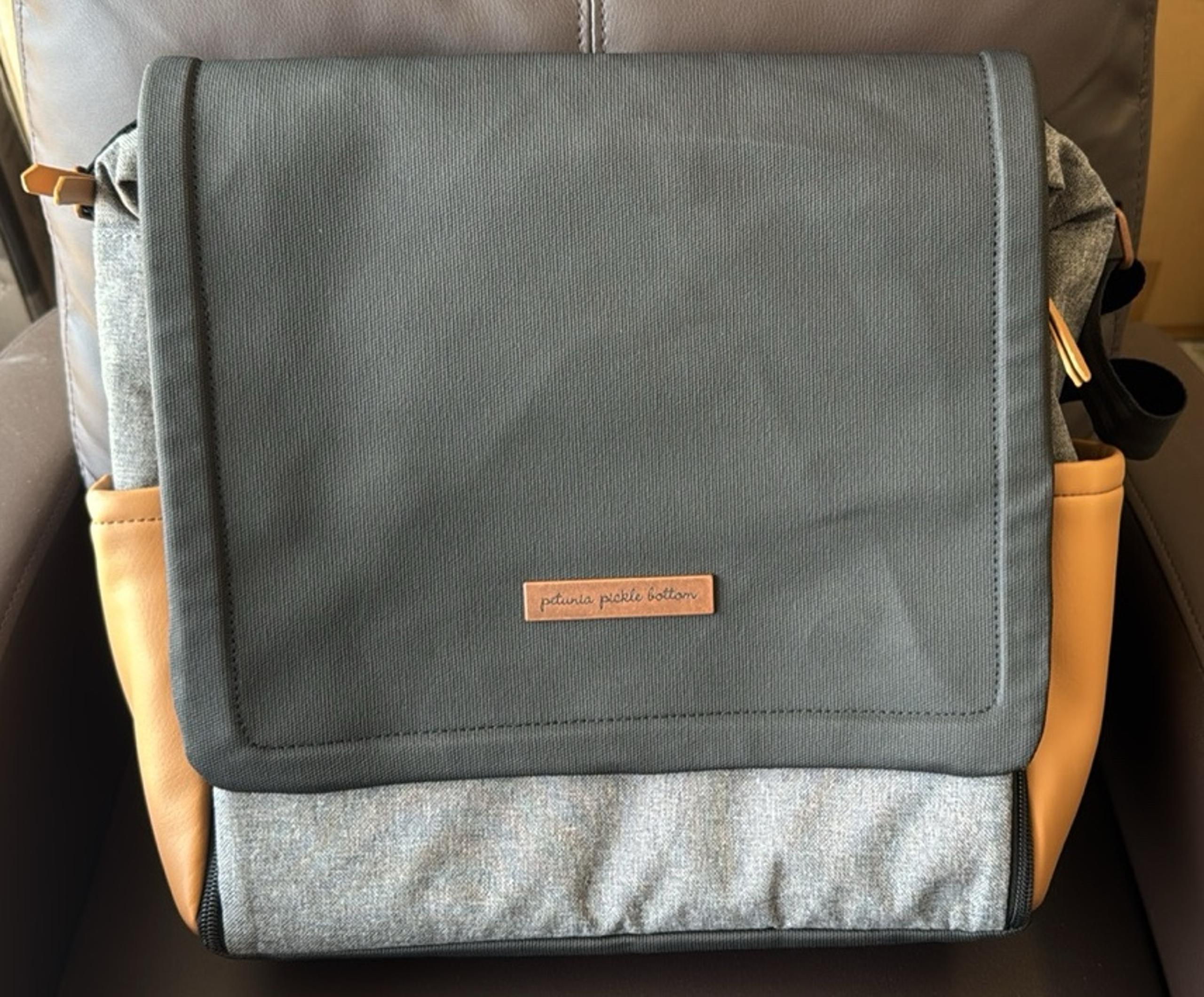 Petunia Pickle Bottom Boxy Backpack in Graphite/Camel