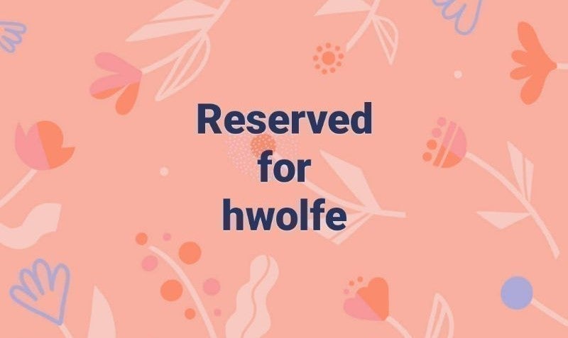 Reserved for hwolfe
