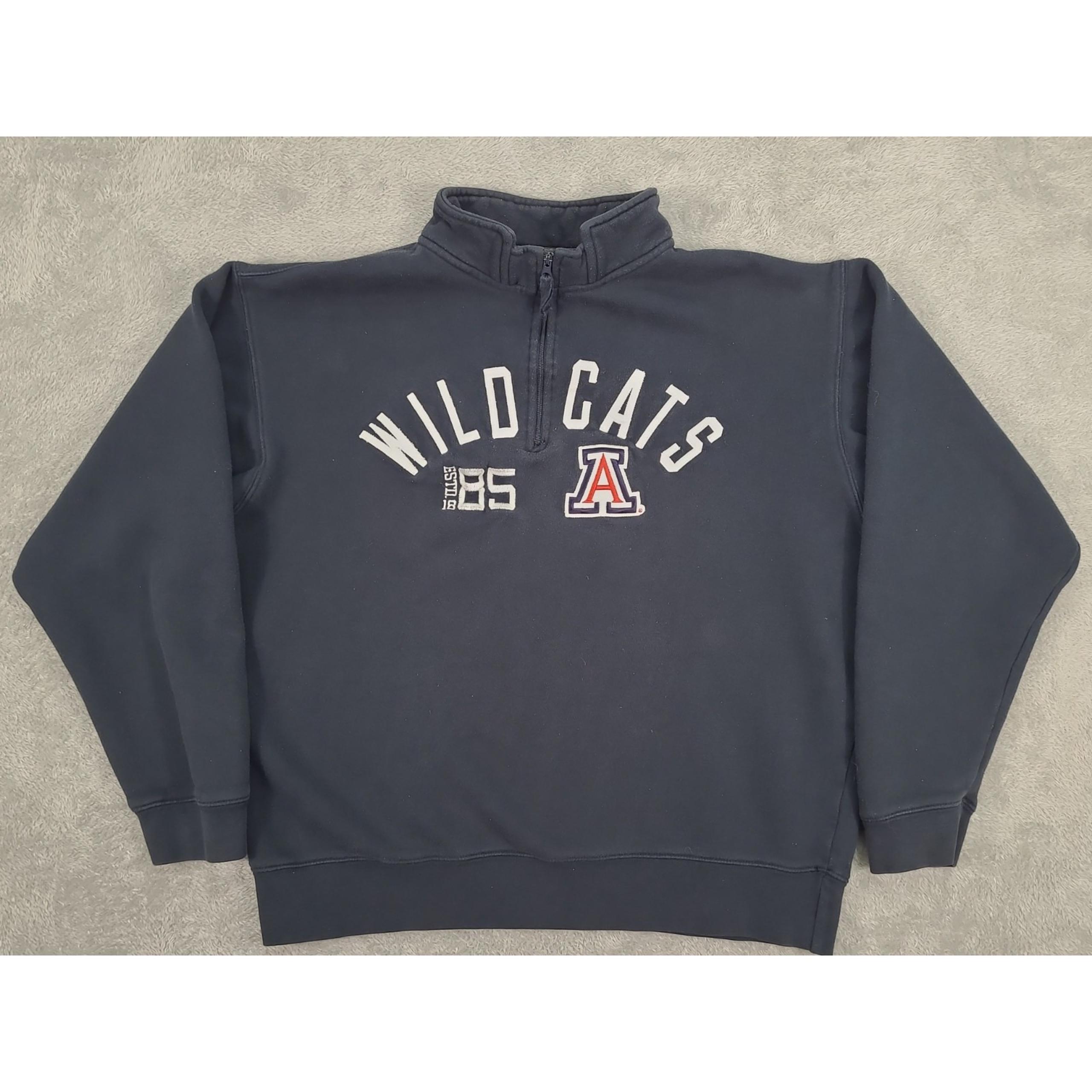 Vintage Arizona Wildcats Mens 1/4 Zip Sweatshirt Blue Sz Large (See Photos)