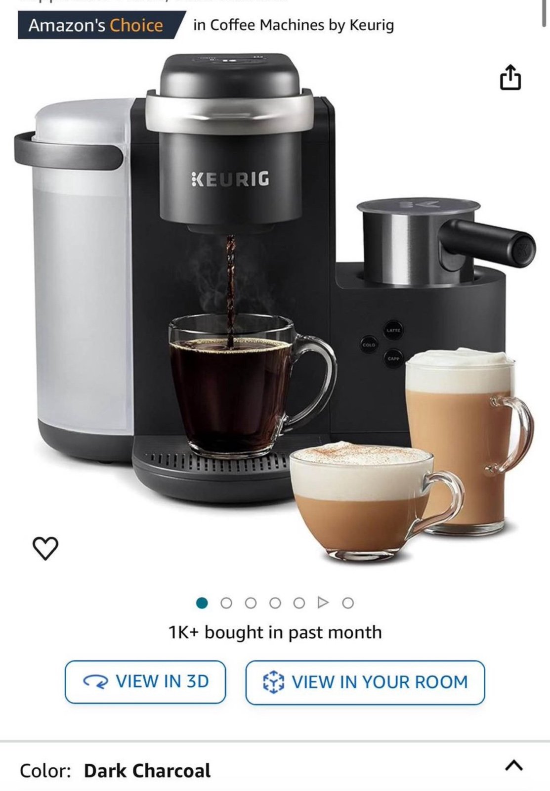 Keurig K-Cafe Single Serve K-Cup Coffee, Latte and Cappuccino Maker