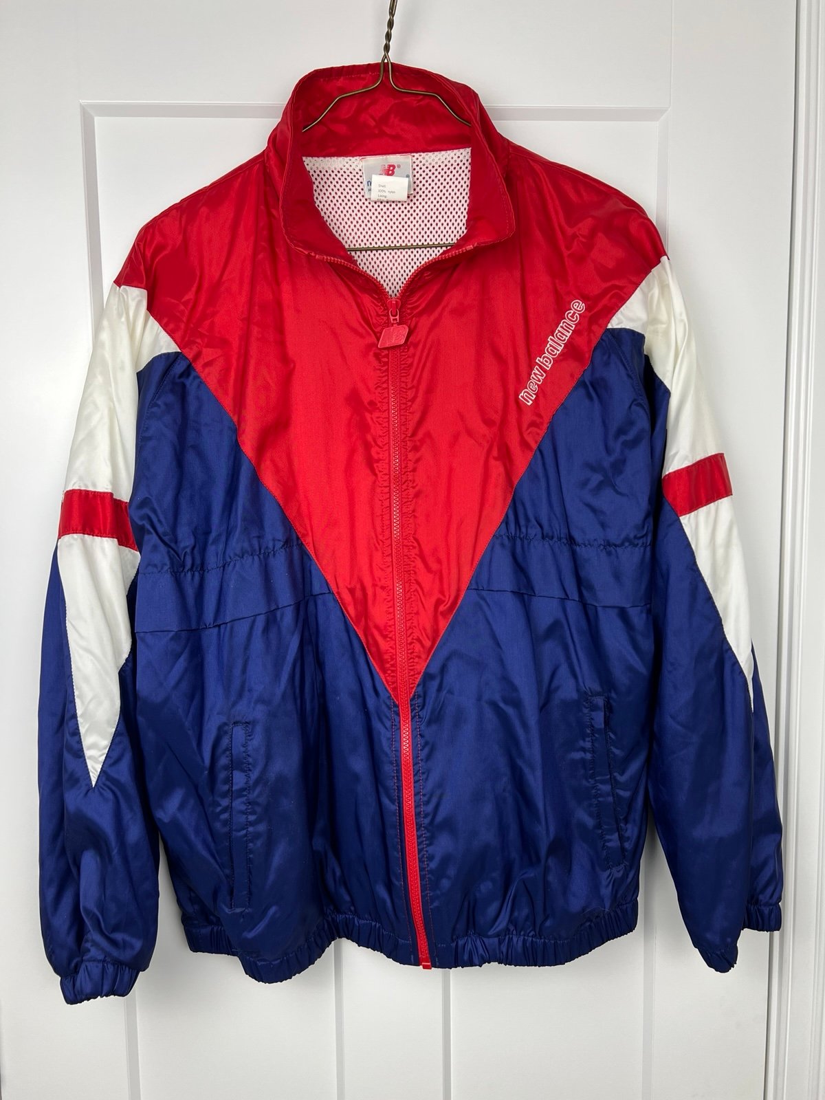 VTG 80’s NB New Balance Running Full Zip Jacket Windbreaker L Patriotic