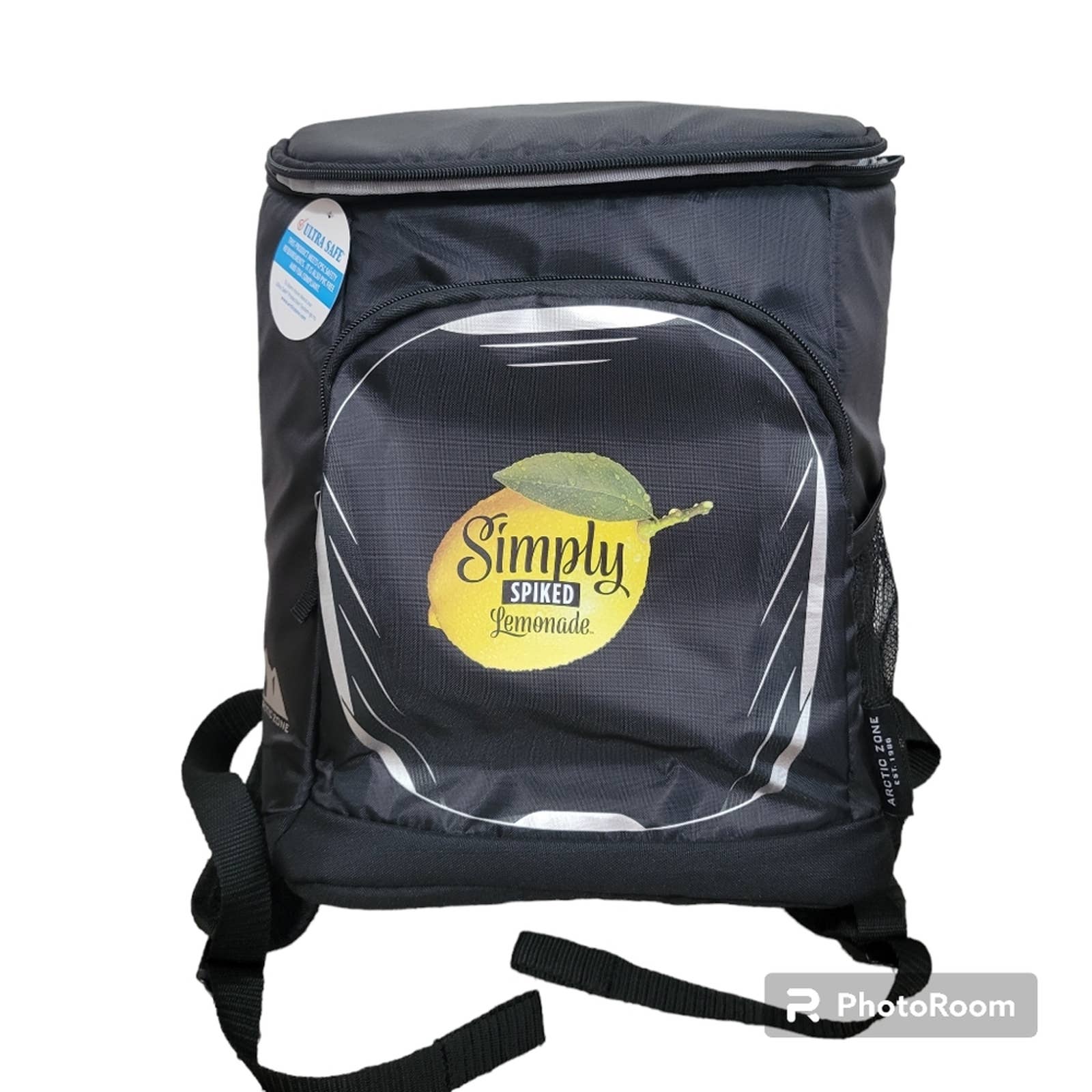 Arctic Zone 18 Can Simply Spiked Lemonade Black Backpack Cooler NWT
