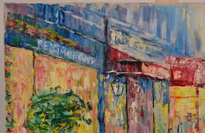 City landscape, original oil painting