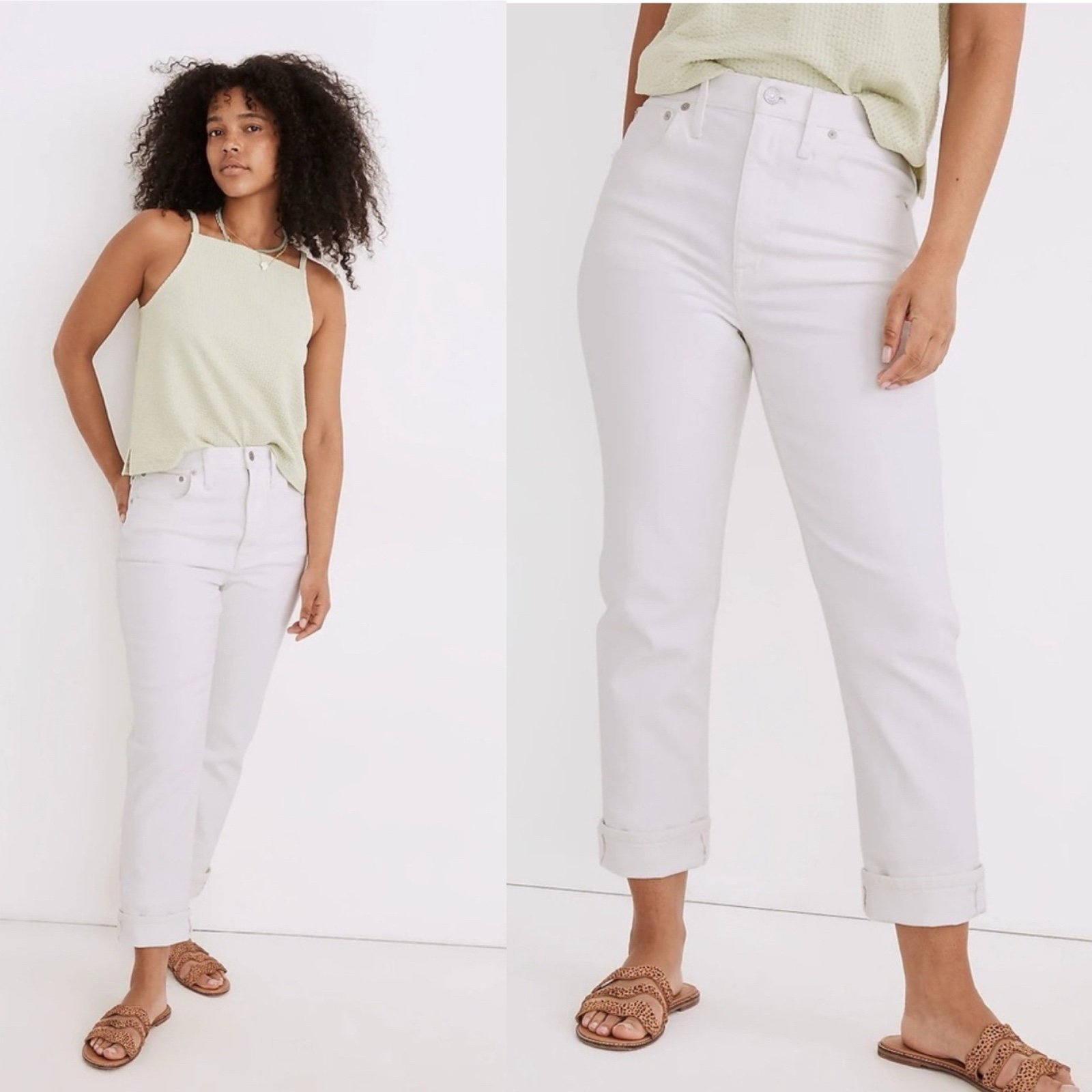 Madewell The High-Rise Slim Boyjean in Tile White