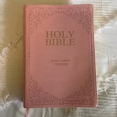 Holy Bible Pink KJV Bible, Giant Print Full-size Faux Leather
