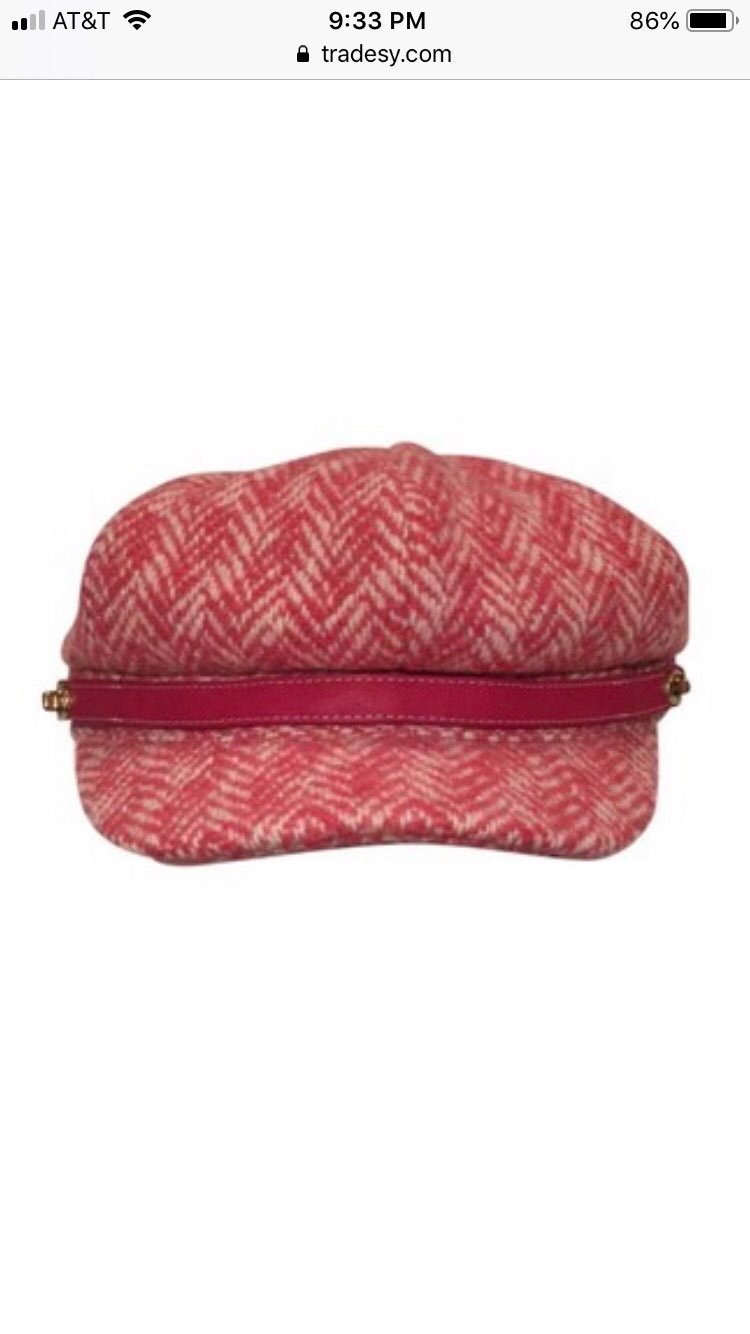Coach newsboy wool pink hat