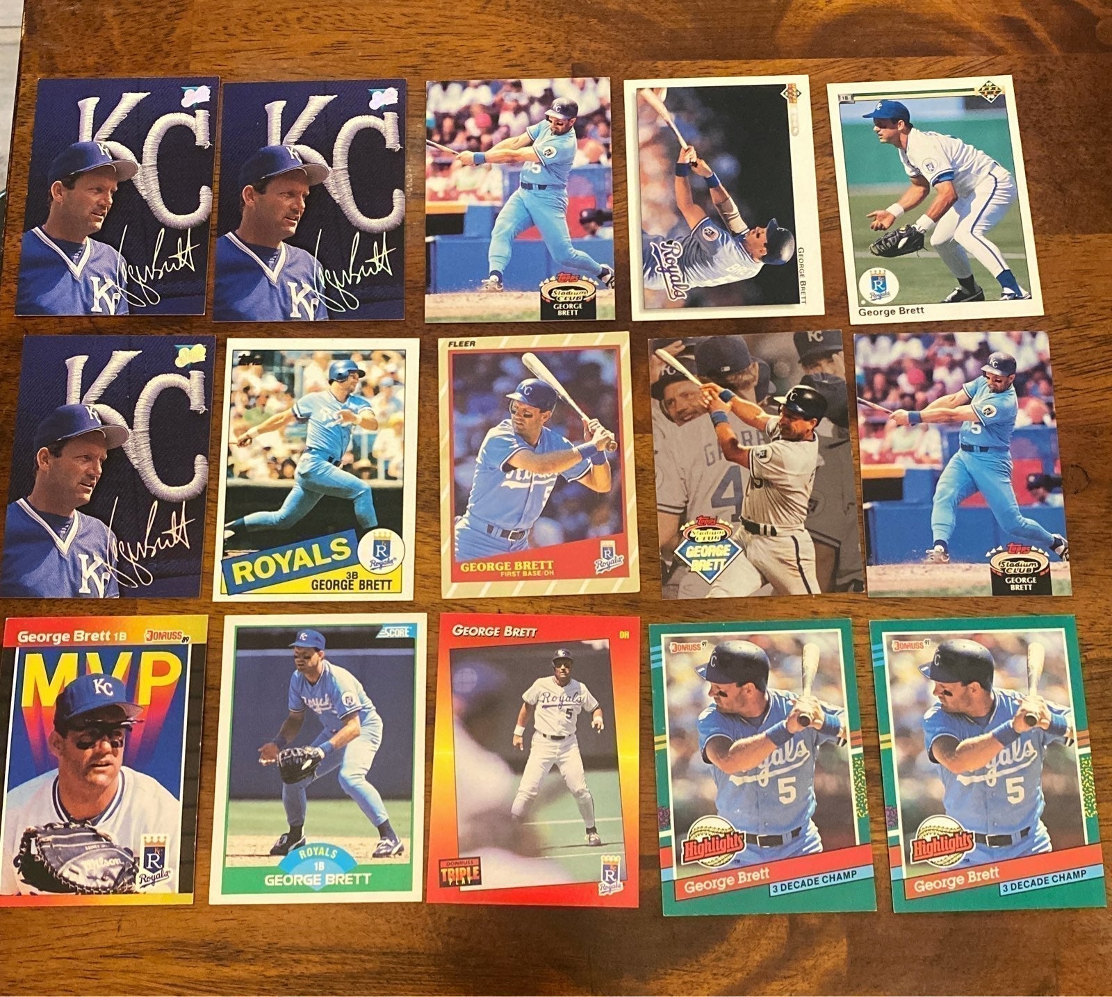 George Brett baseball card Lot
