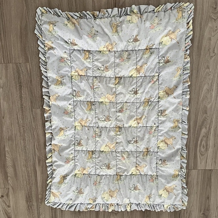 Vintage 90s Laura Ashley Mother & Child Cot Quilt Cottagecore Girlhood Nostalgia