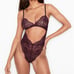 Victoria‘s secret dark purple burgundy lace teddy lingerie