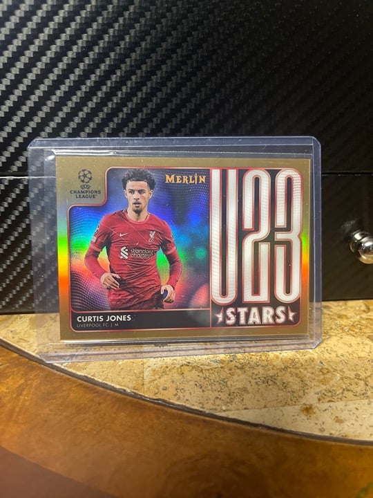 2021-22 Topps Merlin Chrome UEFA Curtis Jones U23 Stars #U23 Gold 41/50