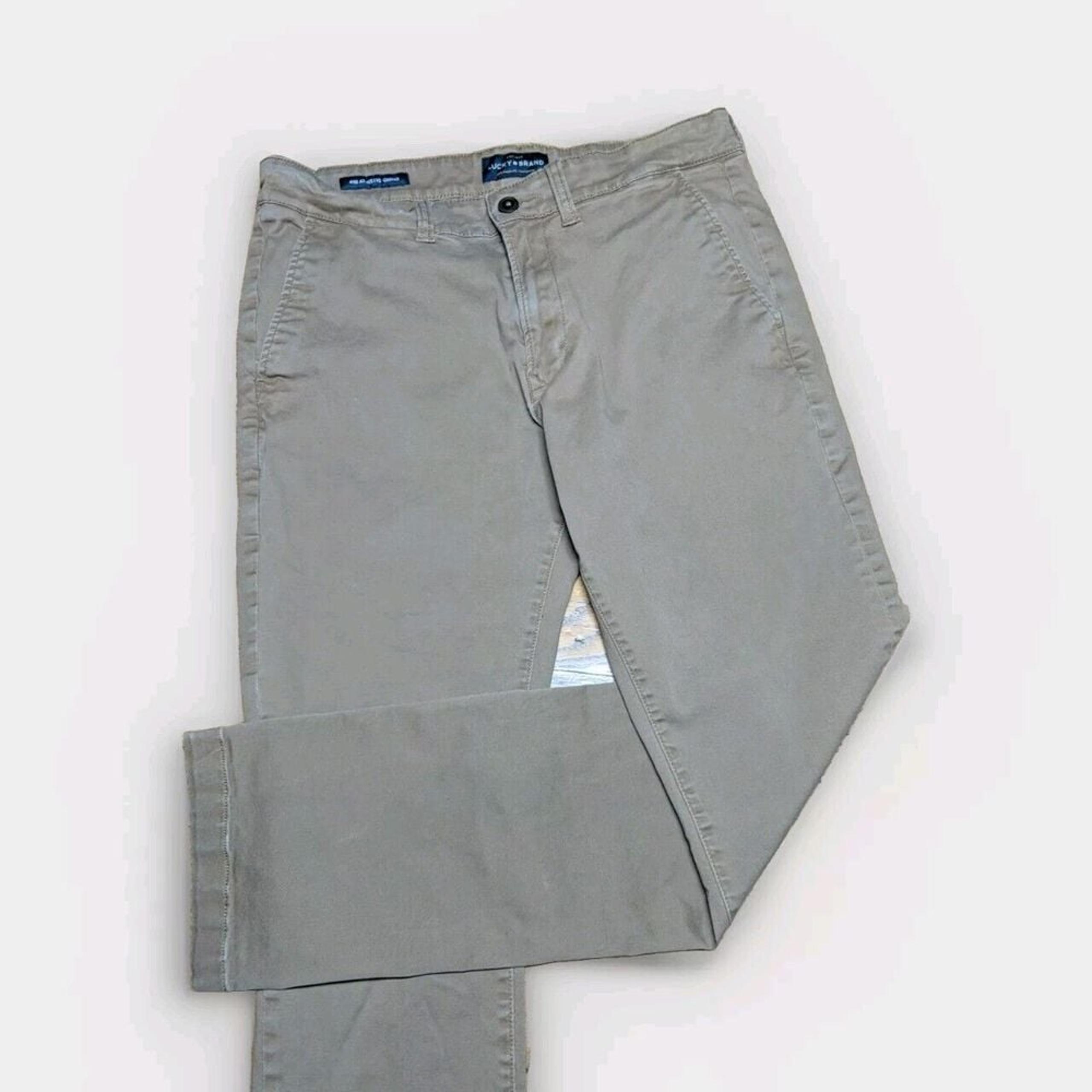 Lucky Brand 410 Athletic Chino Pants Men Size 32x32 Khaki Tan