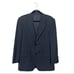 Barneys New York Grid Print Wool Notch Collar 2 Button Blazer Gray Blue 40 S
