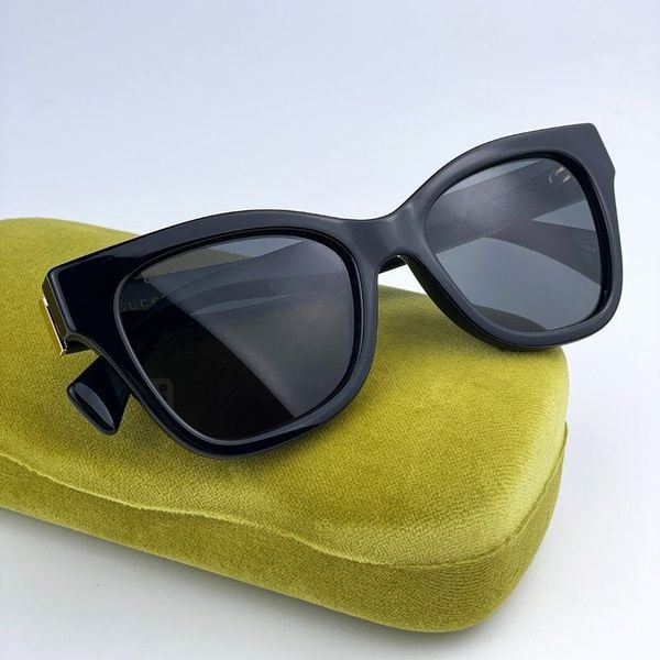 NEW Gucci GG1133S 001 Shiny Black Dark Gray Cat Eye Women Sunglasses