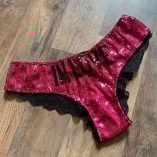 VS PINK vintage lace back IN LOVE sequin panty