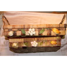 VINTAGE FLOWER BASKETS,vintage boho baskets,vintage baskets,vintage flat baskets