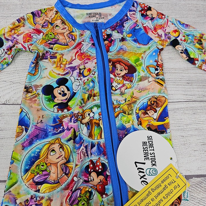 NWT!! Secret Stock Reserve Disney Convertible Luxe Bamboo Romper Size 6-12m