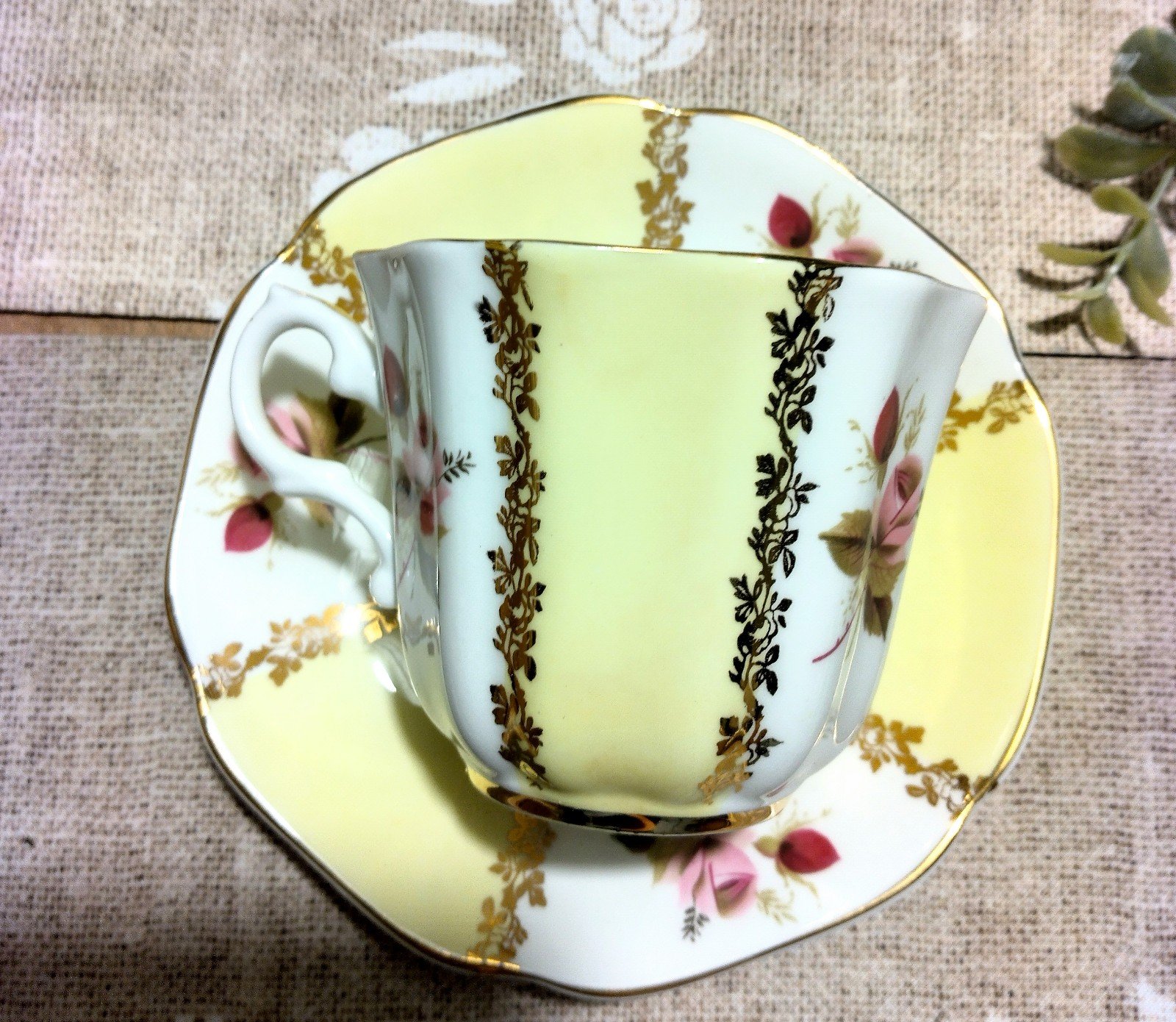 Royal Grafton Bone Chine Vintage Rose Tea Cup & Saucer